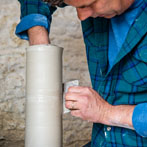 Daniel Boyle at work in his pottery 2019
